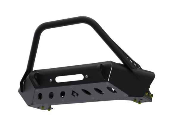 07-Up Jeep Wranger/Gladiator High Clearance Front Bumper With Hoop Raw Steel