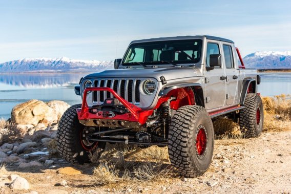 Bare Steel Nighthawk Mid-tube Stinger Front Bumper with Aluminum Skid for JK, JL, and JT - Bare S...