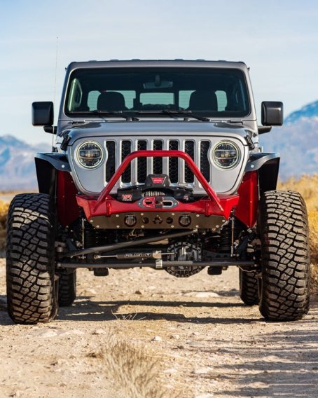 Bare Steel Nighthawk Mid-tube Stinger Front Bumper with Aluminum Skid for JK, JL, and JT - Bare S...
