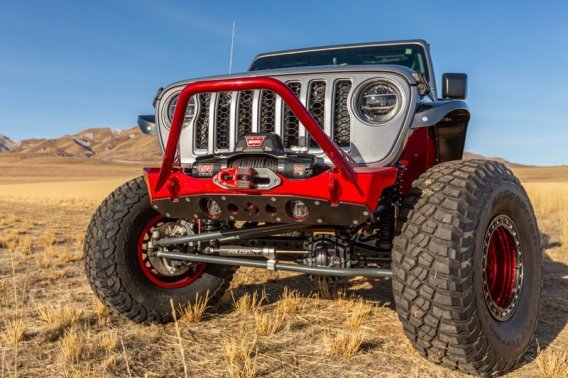 Powdercoat Nighthawk Mid-tube Stinger Front Bumper with Aluminum Skid for JK, JL, and JT - Black ...