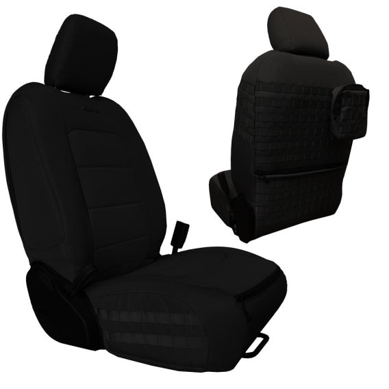 Jeep Seat Covers Wrangler JLU Tactical Front Seat Covers Black/Black Pair - 4 Door For Mojave and...