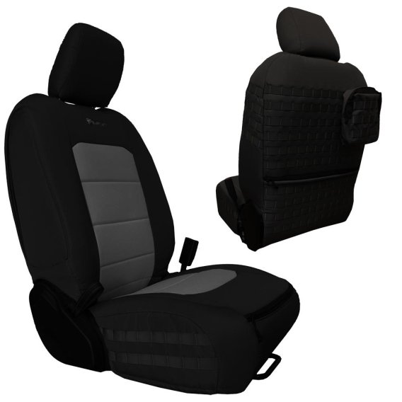Jeep Seat Covers Wrangler JLU Tactical Front Seat Covers Black/Graphite Pair - 4 Door For Mojave ...