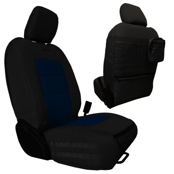 Jeep Seat Covers Wrangler JLU Tactical Front Seat Covers Black/Navy Pair - 4 Door For Mojave and ...