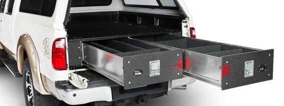 Mighty Max Locker 2500 Lb Capacity 2 Drawer 99-16 Ford F-250-350 Super Duty Short Bed Cargo Ease