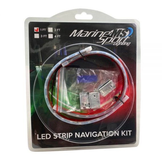 Marine Vessel 12 Inch LED Strip Starboard and Port Sidelight Nav Kit (1 Foot) Marine Sport Lighti...