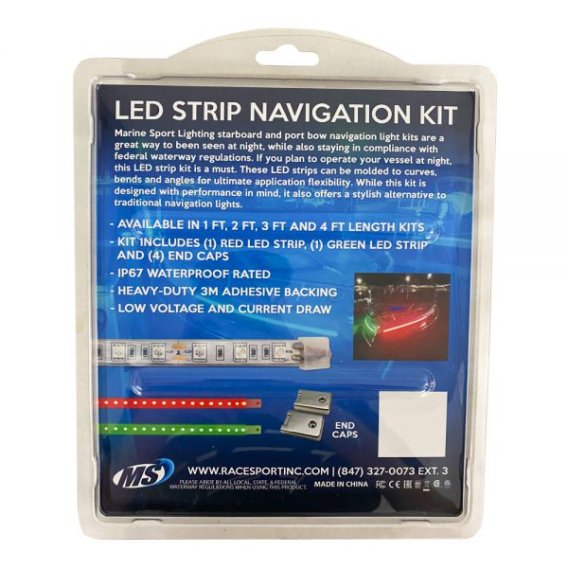 Marine Vessel 24 Inch LED Strip Starboard and Port Sidelight Nav Kit (2 Foot) Marine Sport Lighti...