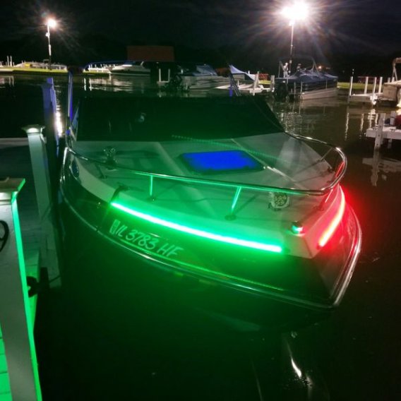Marine Vessel 24 Inch LED Strip Starboard and Port Sidelight Nav Kit (2 Foot) Marine Sport Lighti...