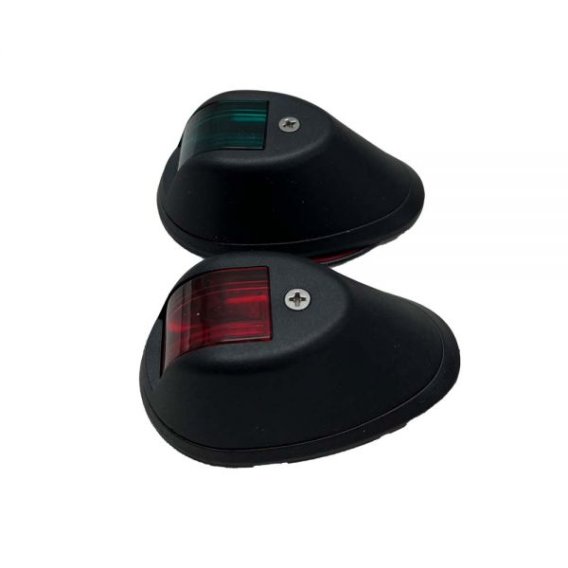 12V-24V Marine Starboard Green and Port Red LED Light Set with Black Shell Marine Sport Lighting