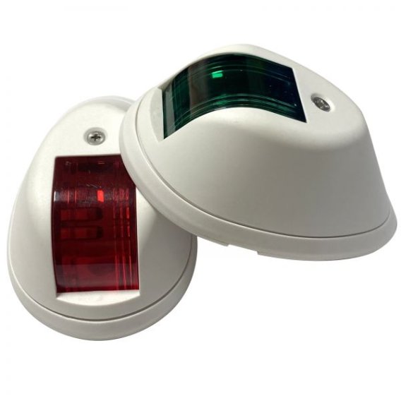 12V-24V Marine Starboard Green and Port Red LED Light Set with White Shell Marine Sport Lighting