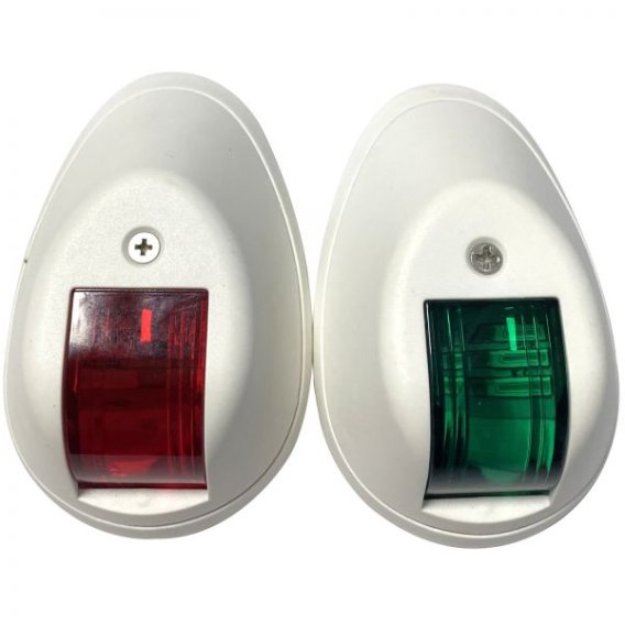 12V-24V Marine Starboard Green and Port Red LED Light Set with White Shell Marine Sport Lighting