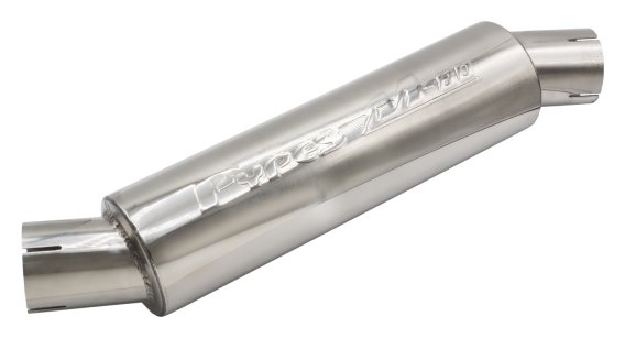M-80 Muffler 14 Inch Body 2.5 Inch Offset Inlet/Offset Outlet 304 Stainless Pypes Performance Exh...