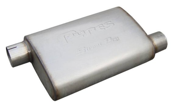 Street Pro Series Muffler 14 in 2.5 in Offset/Offset Hardware Not Incl Natural 409 Stainless Stee...