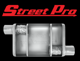 Street Pro Series Muffler 14 in 2.5 in Offset/Offset Hardware Not Incl Natural 409 Stainless Stee...