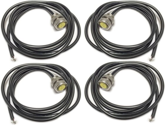 (4-Pack) - LED Bolt light - 3 watt, Cool White, Stainless Steel, 11mm, Silver Artec Industries