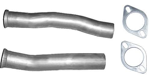 Mid Pipe Exhaust Pipe 2.5 in LH 15 3/4 in RH 17 3/4 in Flanges Incl Natural 409 Stainless Steel P...