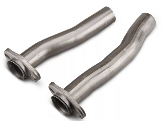 Mid Pipe Exhaust Pipe 2.5 in LH 15 3/4 in RH 17 3/4 in Flanges Incl Natural 409 Stainless Steel P...