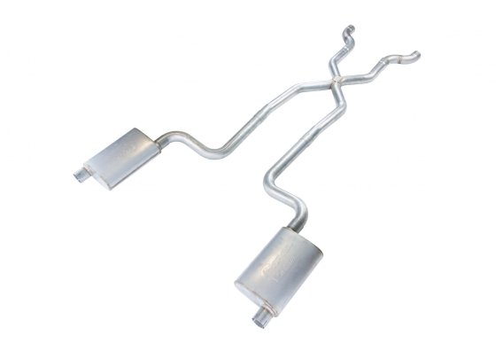 Crossmember Back w/X-Pipe Exhaust System 68-73 Corvette C3 Split Rear Dual Exit 2.5 in Intermedia...