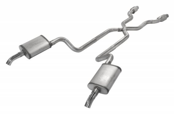 1975-1980 Corvette C3 2.5 Inch Crossmember Back Exhaust Kit With X-Pipe 409 Stainless Includes Ca...