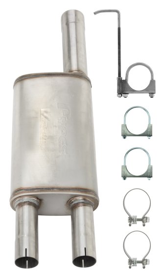Violator Muffler Kit 09-18 Ram Hemi Split Rear Dual Exit Intermediate Pipe 3 in Hardware And Muff...