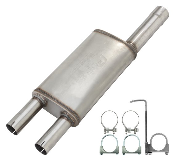 Violator Muffler Kit 09-18 Ram Hemi Split Rear Dual Exit Intermediate Pipe 3 in Hardware And Muff...