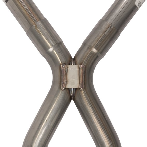1966-71 Ford Fairlane 2.5 Inch X-Pipe Crossmember Back Rear Exit Exhaust No Mufflers Pypes Perfor...