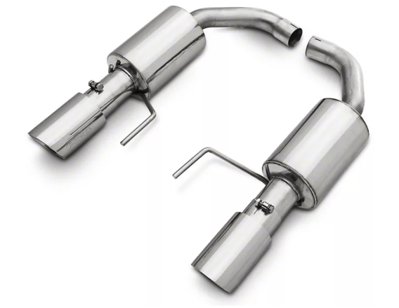 Axle Back Exhaust 15-23 Mustang V6 and Ecoboost Split Rear Dual Exit 3 in Polished Tips Hardware ...