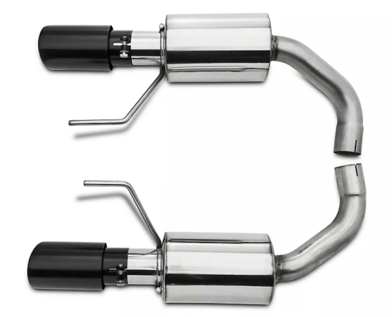 Axle Back Exhaust 15-23 Mustang V6 and Ecoboost Split Rear Dual Exit 3 in Black Tips Hardware Inc...