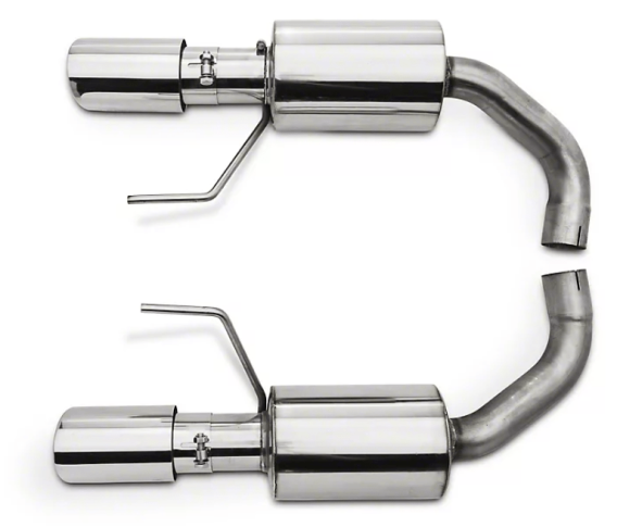 Axle Back Exhaust 15-23 Mustang V6 and Ecoboost Split Rear Dual Exit 3 in Polished Tips Hardware ...