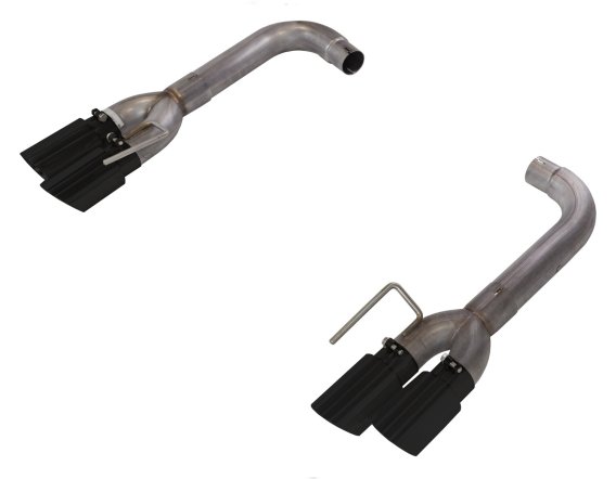 Axle Back Exhaust 18-Pres Mustang GT Split Rear Quad Exit 3 in Quad 304 Stainless Steel Black Coa...