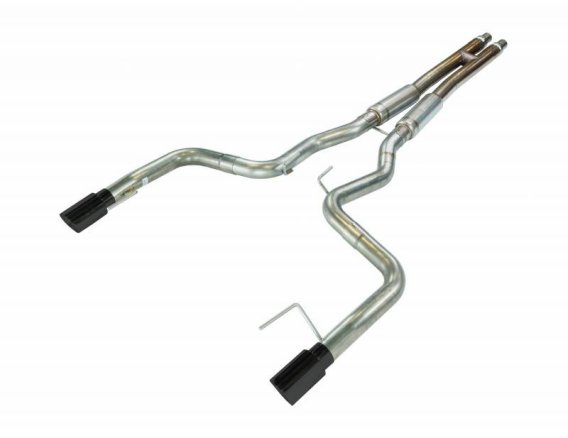 2024 Mustang GT 3 Inch H-Bomb and Bullet Mid Mufflers Cat Back Exhaust Kit 409 Stainless Black Po...