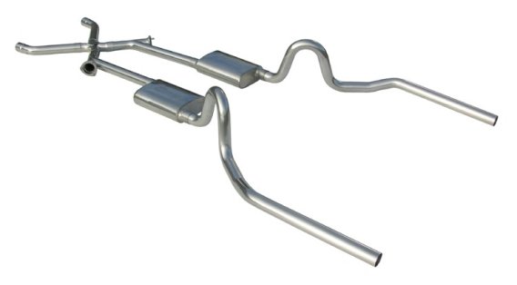 Crossmember Back w/Xchange Exhaust System 64-72 A-Body Split Rear Dual Exit 2.5 in Intermediate A...