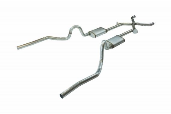 Crossmember Back w/Xchange Exhaust System 70-71 GTO/68-72 442 Split Rear Dual Exit 2.5 in Interme...
