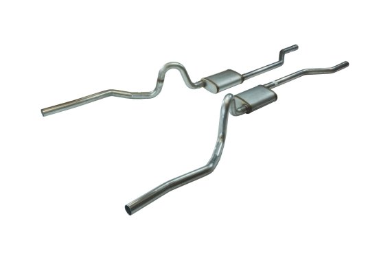 Crossmember Back Without X-Pipe Exhaust System 70-71 GTO/68-72 442 Split Rear Dual Exit 2.5 in In...