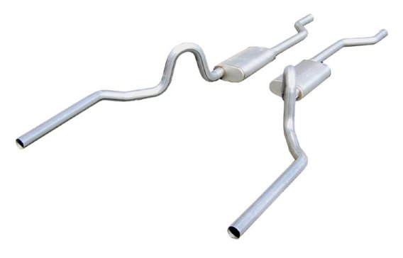 Crossmember Back Without X-Pipe Exhaust System 64-72 A-Body Split Rear Dual Exit 2.5 in Intermedi...