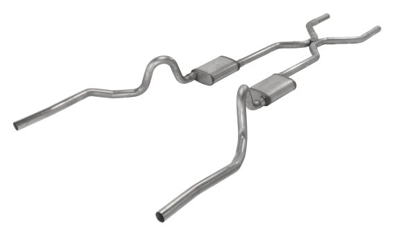 Crossmember Back w/H-Pipe Exhaust System 70-71 GTO/68-72 442 Dual Split Rear Valance Exit 2.5 in ...