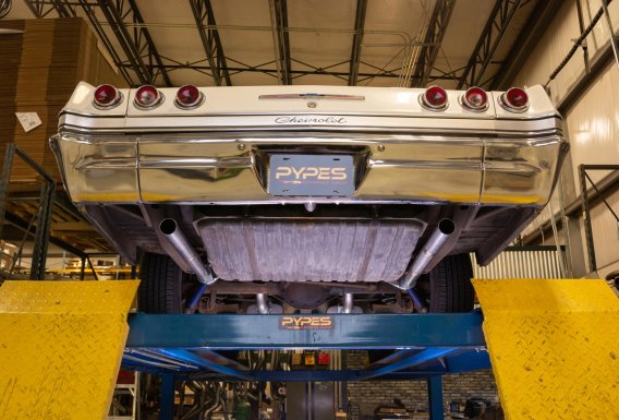 1965-70 Chevy Impala  X-Pipe Crossmember Back Exhaust 409 SS Rear Exit No Mufflers Pypes Performa...