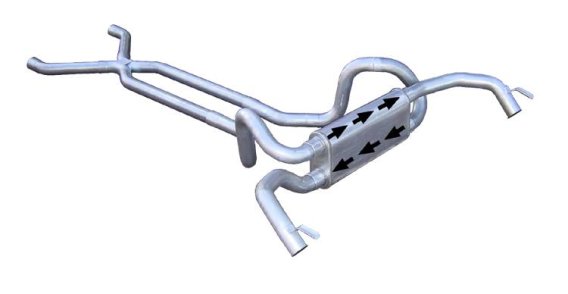 1967-1974 2.5 Inch F/X-Body Crossflow Crossmember Back Exhaust System With X-Pipe System 409 Stai...