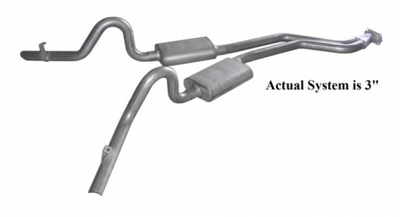 Cat Back Exhaust System 78-88 GM G-Body Split Rear Dual Exit 3 in Intermediate Pipe And Tailpipe ...