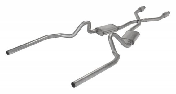 Crossmember Back w/X-Pipe Exhaust System 78-88 GM G-Body SS Split Rear Dual Exit 2.5 in Intermedi...