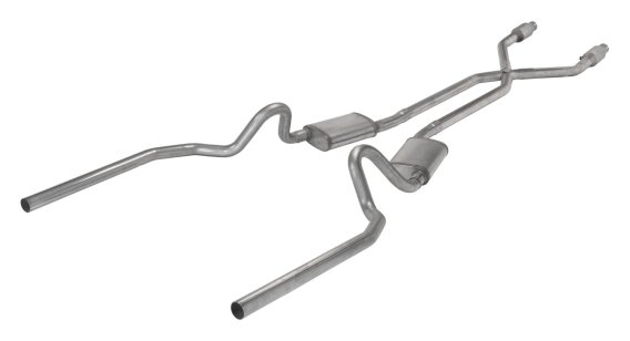 Crossmember Back w/X-Pipe Exhaust System 78-88 El Camino SS Split Rear Dual Exit 2.5 in Intermedi...