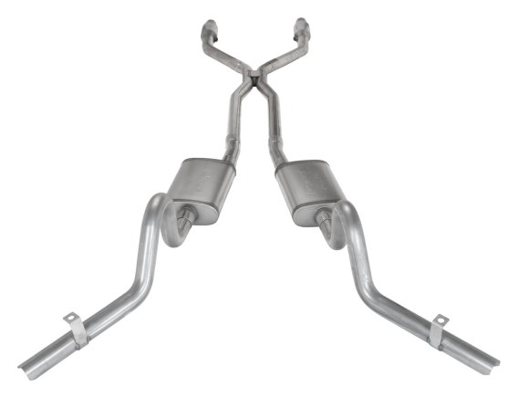 Crossmember Back w/H-Pipe Exhaust System 78-88 EL Camino Exc SS Split Rear Dual Exit 2.5 in Inter...