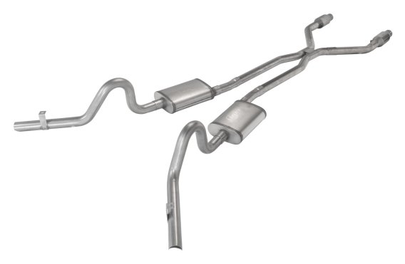 Crossmember Back w/H-Pipe Exhaust System 78-88 EL Camino Exc SS Split Rear Dual Exit 2.5 in Inter...