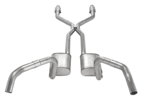 Crossmember Back w/H-Pipe Exhaust System 75-79 Nova Split Rear Dual Exit 2.5 in Intermediate And ...