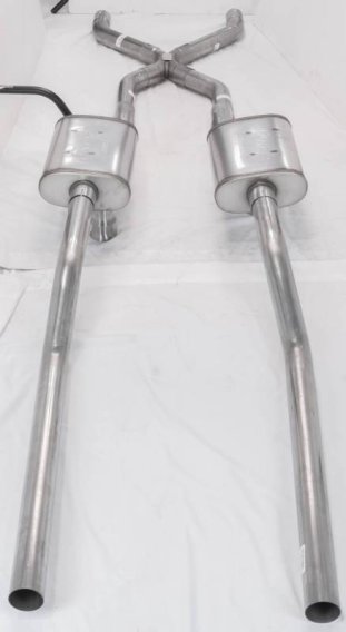 55-59 GM 2WD Truck 2.5 Inch Crossmember Back Exhaust Kit With Turbo Pro Mufflers Pypes Performanc...