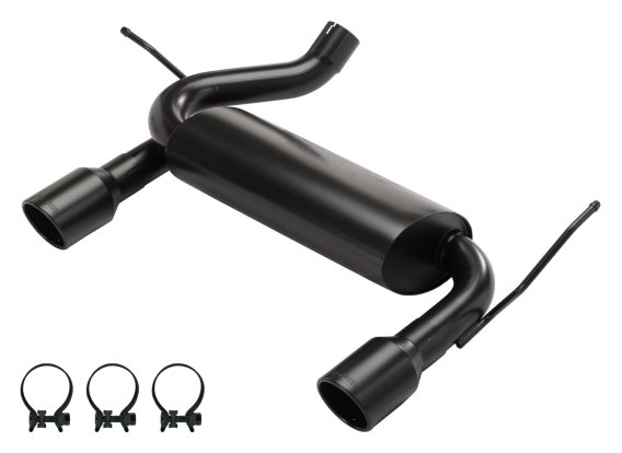 2007-2018  Jeep JK Dual Exit Axle Back Black Exhaust System 409 Stainless With Street Pro Muffler...
