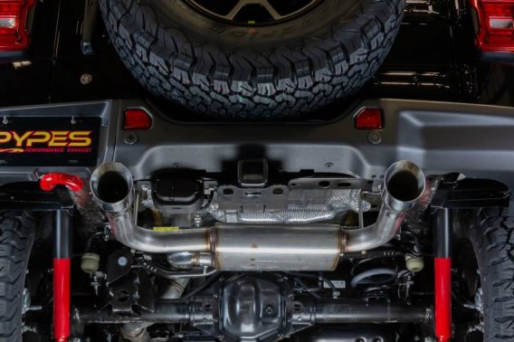 Axle-Back Exhaust System 18-22 Jeep Jl Dual Exit 2.5 Inch Intermediate And Tailpipe Street Pro Mu...
