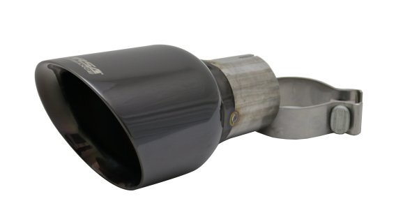 Single 4.5 Inch Black Pro-Series Tip (Clamp Included) 2.75 Inch Inlet Universal Stainless Steel C...