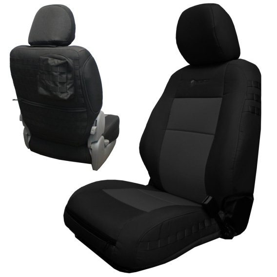 Toyota Tacoma Seat Covers 16-19 Tacoma and TRD Front Black/Graphite Tactical Series Pair Bartact