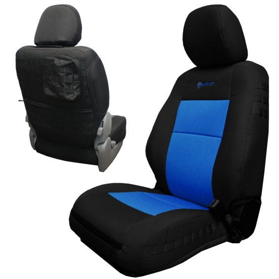 Toyota Tacoma Seat Covers 16-19 Tacoma and TRD Front Black/Blue Tactical Series Pair Bartact