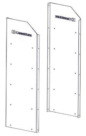 Two WallSlide Shelf End Caps 36 Inches High for 13 inch Deep Shelves